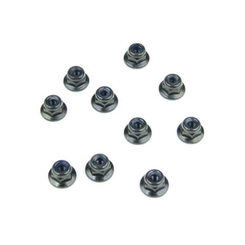 TKR1211 M3 Locknuts (flanged, black x10)