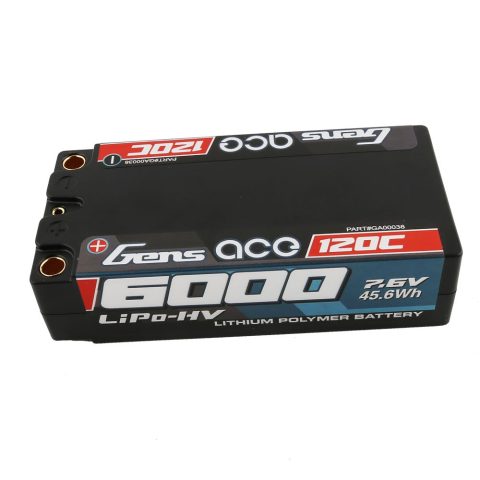Gens ace 6000mAh 7.6V High Voltage120C 2S2P Shorty Lipo
