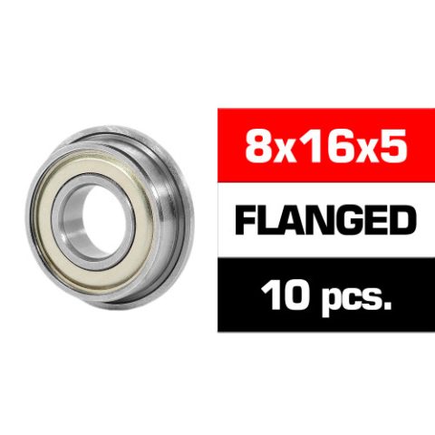 Ultimate 8x16x5mm Flanged "HS" Metal shielded bearing set (x10)