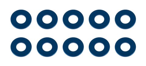 AS31387 - Team Associated Washers, 7.8x3.5x0.5mm, blue aluminum