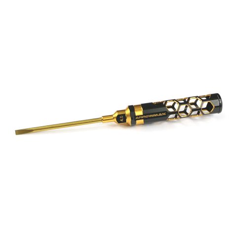 Arrowmax flat head screwdriver 4.0 x 100mm Black Golden