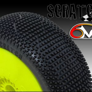 TU18P- 6Mik "Scratch-T" Tyres glued on rims - Purple compound (x2) ULTRA (x2) (white wheels)